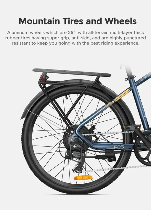 Bicicletta elettrica commutabile ENWE CP26 250W con ruote da 26", adatta sia per la città che per la montagna