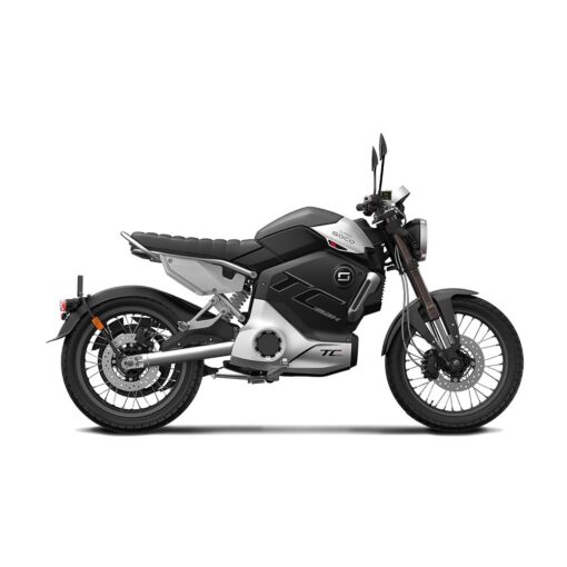 Moto elettrica V moto Super Soco TCMAX 3900W, colore argento cerchi raggi